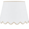 SCALLOPED WHITE RAFFIA SHADE WITH RIBBON EDGE - Tan