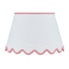 SCALLOPED WHITE RAFFIA SHADE WITH RIBBON EDGE - Pink
