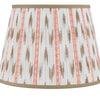 PLEATED PRINT LAMPSHADE - CORAL & SAND