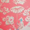 UP A TREE - INDOOR FABRIC SAMPLE - CORAL & AQUA