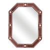 EBONIZED WOOD AND BONE INLAY LARGE OCTAGONAL MIRROR - Brown