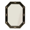 EBONIZED WOOD AND BONE INLAY LARGE OCTAGONAL MIRROR - Black