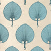 FAN TAN WALLPAPER SAMPLE - CANTON BLUE ON GRASSCLOTH