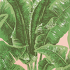 BEVERLY HILLS - OUTDOOR FABRIC SAMPLE - GREEN ON PINK