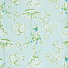 UP A TREE - INDOOR FABRIC SAMPLE - LIGHT BLUE & GREEN
