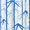 BAMBOO GARDEN WALLPAPER SAMPLE - BLUES ON WHITE