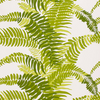 FERNS - OUTDOOR FABRIC SAMPLE - LIGHT GREENS ON WHITE
