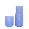 GLASS CARAFE & CUP SET - PERIWIKLE