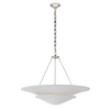 WHITE PLASTER LARGE TIERED CHANDELIER - polished nickel