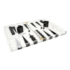 LUCITE BACKGAMMON SET - BLACK AND WHITE