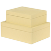 SET OF TWO RAFFIA DECORATIVE BOXES - LEMON SORBET