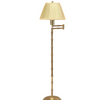 SWING ARM BRASS BAMBOO STANDING LAMP - CREAM SHADE