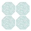 SET OF 4 ZEBRA COASTERS - LIGHT BLUE