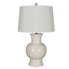 CERAMIC ABSTRACT TABLE LAMP - CREAM