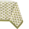 COTTON BLOCK PRINT FEATHER TABLECLOTH - MOSS
