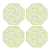 SET OF 4 ZEBRA COASTERS - LIGHT GREEN