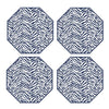 SET OF 4 ZEBRA COASTERS - NAVY BLUE