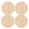 SET OF 4 ZEBRA COASTERS - ORANGE