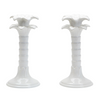 PAIR OF PALM CANDLESTICKS - WHITE