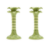 PAIR OF PALM CANDLESTICKS - Green