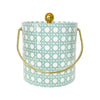 CANE BRASS & ACRYLIC ICE BUCKET - LIGHT BLUE