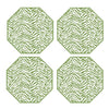 SET OF 4 ZEBRA COASTERS - DARK GREEN