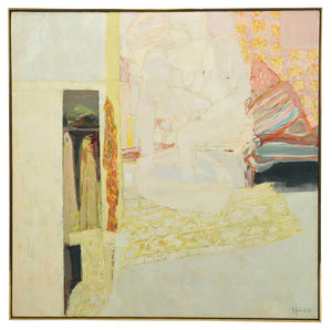 PASTEL FIGURAL OIL ON CANVAS BY GABRIEL GODARD, 1967