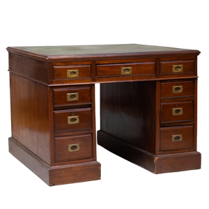 LATE VICTORIAN MAHOGANY CAMPAIGN DESK