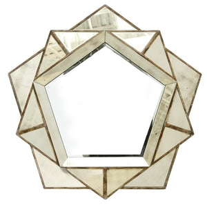 LARGE GEOMETRIC VENETIAN STYLE BEVELED MIRROR