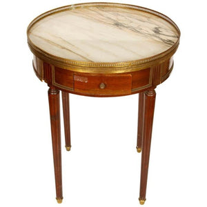 LOUIS XVI STYLE BOUILLOTTE MARBLE TOP TABLE