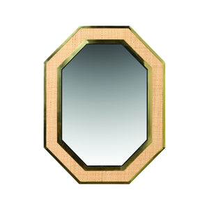 DUNBAR BRASS AND CANE MIRROR