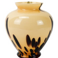 MID CENTURY MURANO OCHRE AND CHOCOLATE GLASS VASE