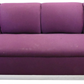 UPHOLSTERED AUBERGINE BANQUETTE WITH CHROME DETAIL