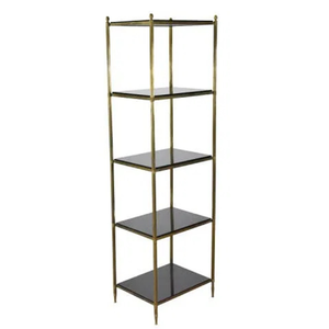 VINTAGE BRASS ETAGERE WITH FIVE GRANITE SHELVES
