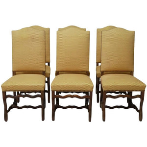 SET OF 6 LOUIS XIV STYLE UPHOLSTERED DINING CHAIRS