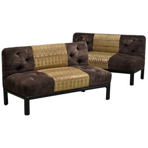 PAIR OF PETER MARINO VELVET UPHOLSTERED BANQUETTES