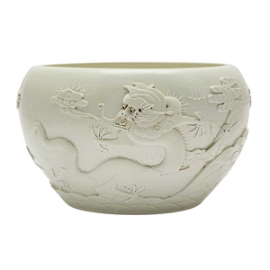 BLANC DE CHINE PORCELAIN BOWL WITH DRAGON MOTIF
