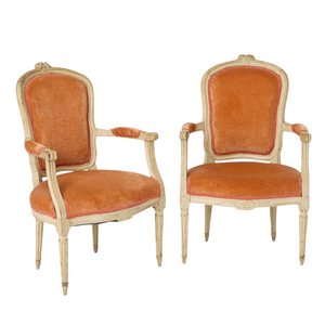 PAIR OF LOUIS XVI STYLE ARMCHAIRS C. 18TH CENTURY