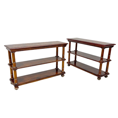 PAIR OF REGENCY STYLE MAHOGANY ETAGERES
