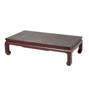 KARL SPRINGER STYLE LACQUERED RAFFIA MING COFFEE TABLE