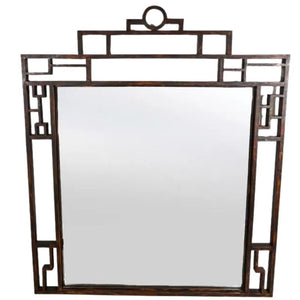 WROUGHT IRON PAINTED CHINOISERIE MIRROR