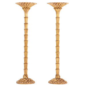 PAIR OF SERGE ROCHE STYLE GILTWOOD TORCHIERES