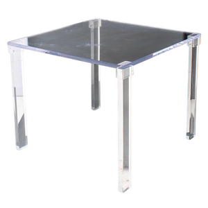 SQUARE LUCITE GAMES TABLE IN THE STYLE OF CHARLES HOLLIS JONES