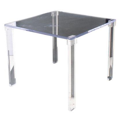 SQUARE LUCITE GAMES TABLE IN THE STYLE OF CHARLES HOLLIS JONES