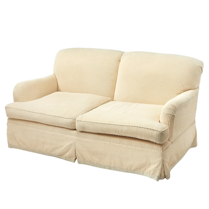 CONTEMPORARY CREAM UPHOLSTERED LOVESEAT