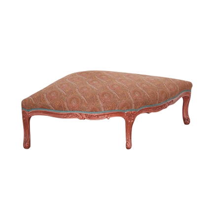 LOUIS XV STYLE PAINTED AND UPHOLSTERED CORNER BENCH