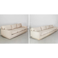 ALMOST PAIR OF CREAM MODERNIST SOFAS