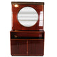 ART DECO STYLE MAHOGANY 3 PIECE CABINET WITH MIRROR AND FLOATING BAR