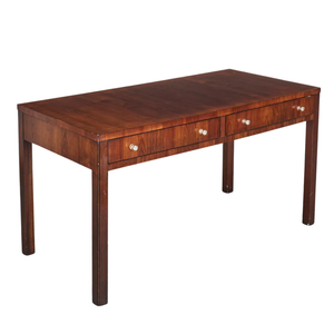 VINTAGE THOMAS O'BRIEN ROSEWOOD TWO DRAWER DESK