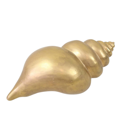 LARGE GOLD PLATED CERAMIC SHELL BY RON DIER